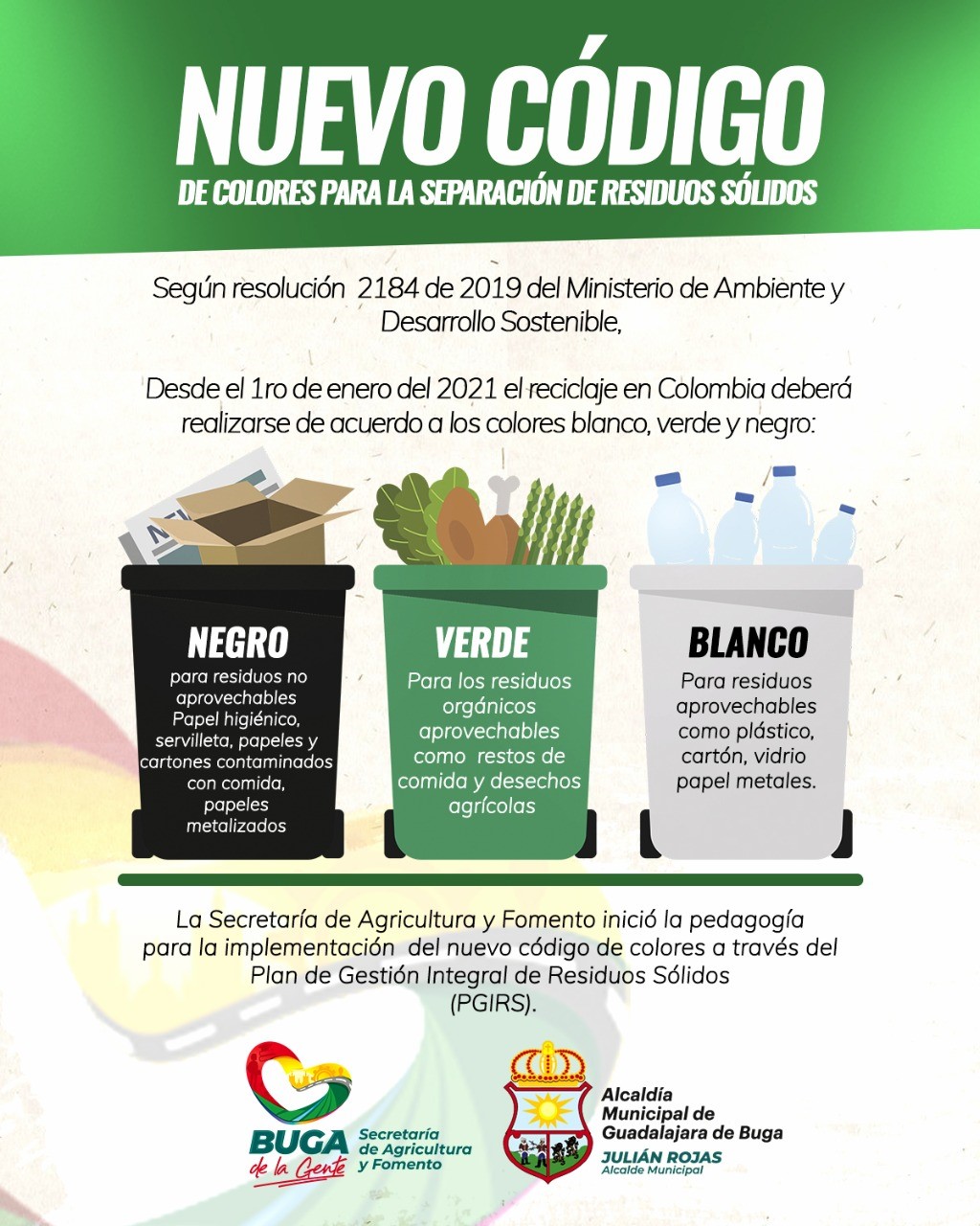 Código de colores para reciclaje en colombia.